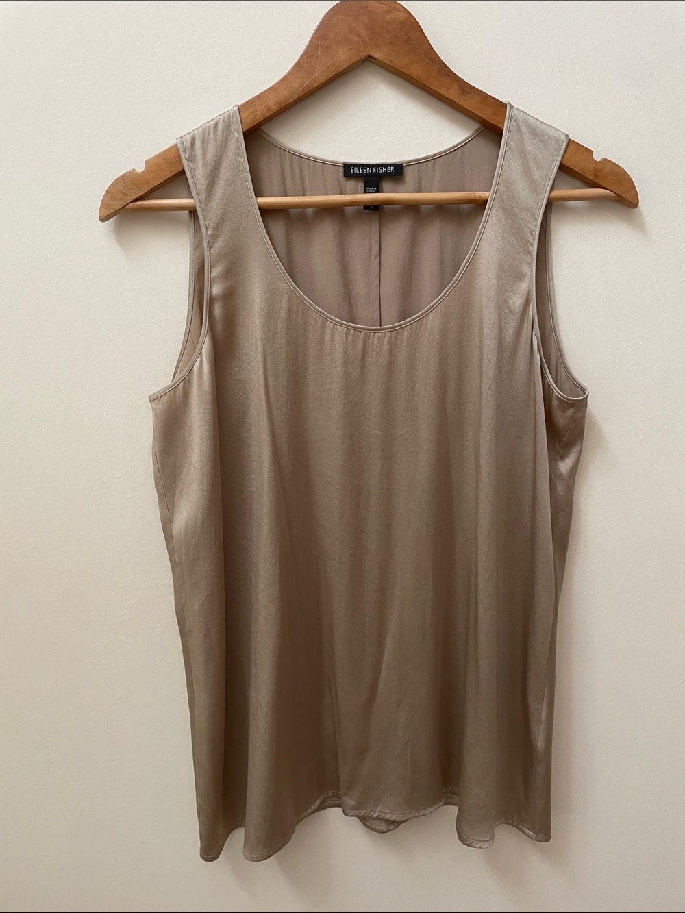 Eileen Fisher Bronze Pastel Metallic Shinny Sleeveless Silk Camisole
